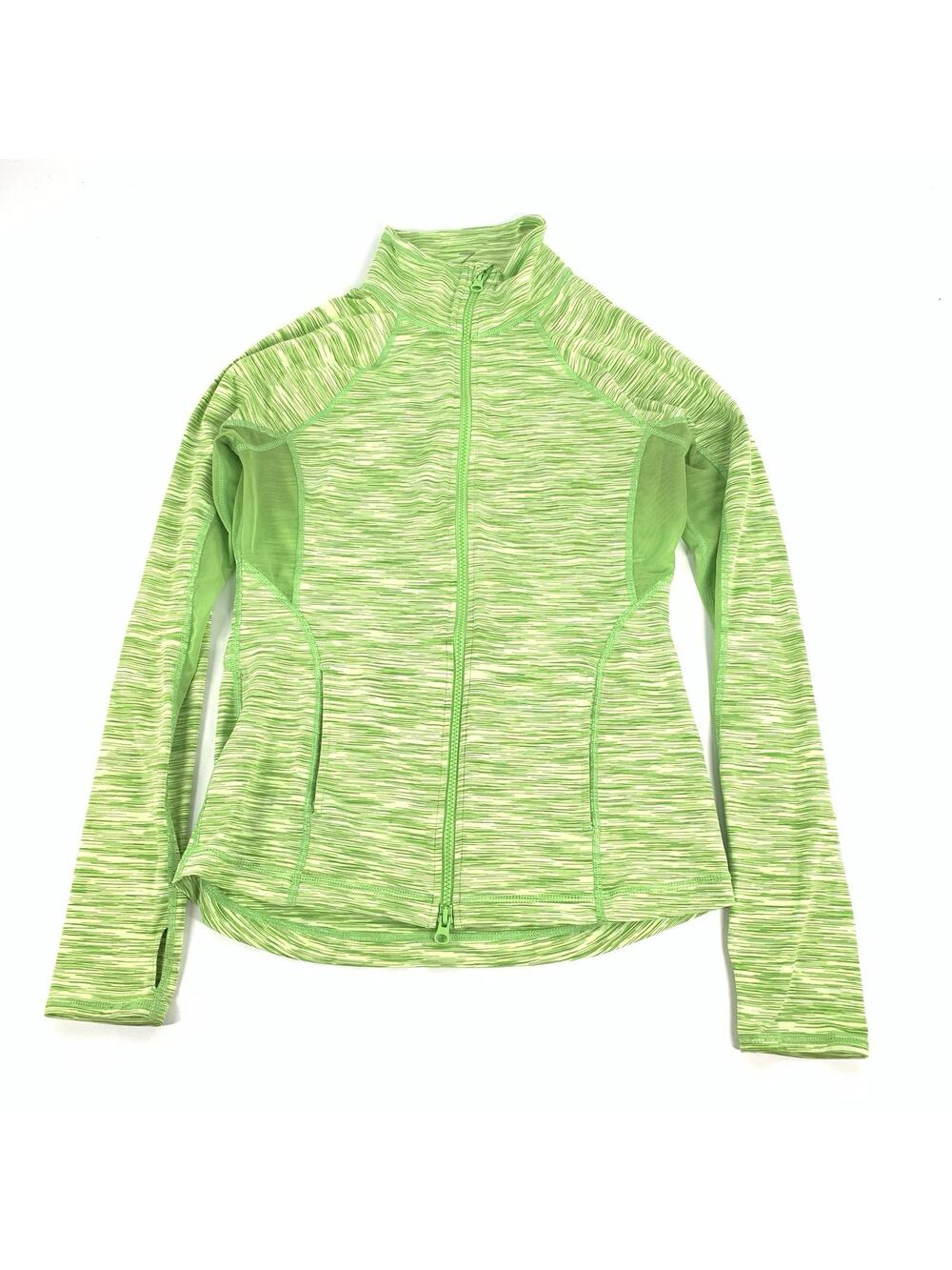 Z by Zekka Full Zip Athletic Jacket Top Long Sleeve Medium Womens Lime Green M